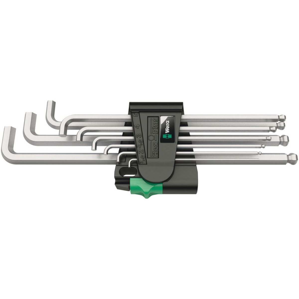 Wera 950/9 Hex-Plus 4 Winkelschlüsselsatz, metrisch, gestellverchromt, 9-teilig