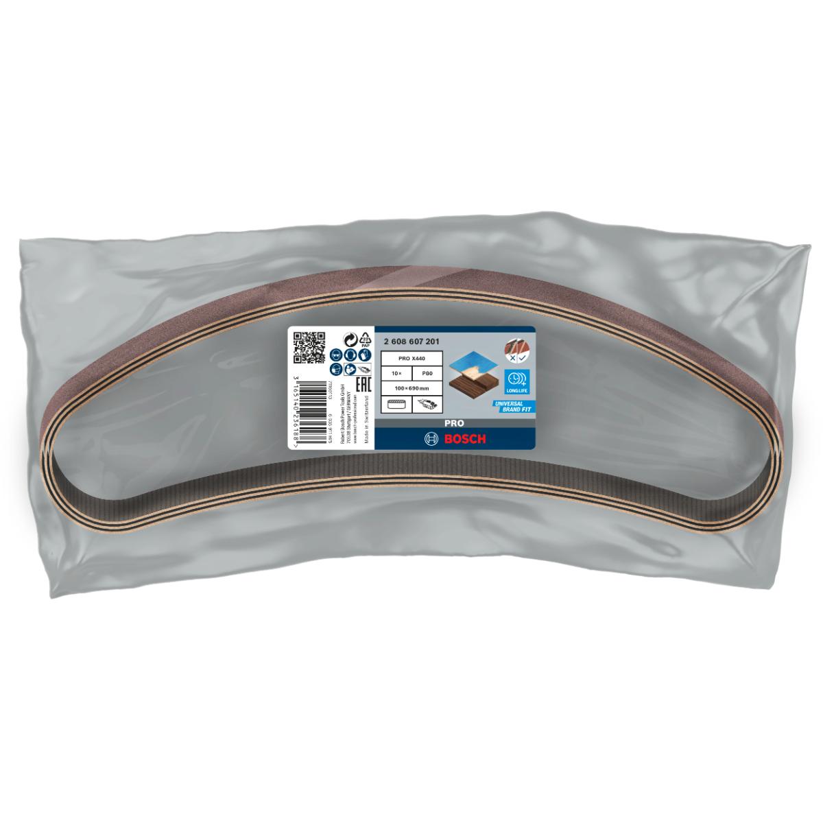 Bosch PRO 10tlg. Schleifband-Set, K: 60, 100x690mm