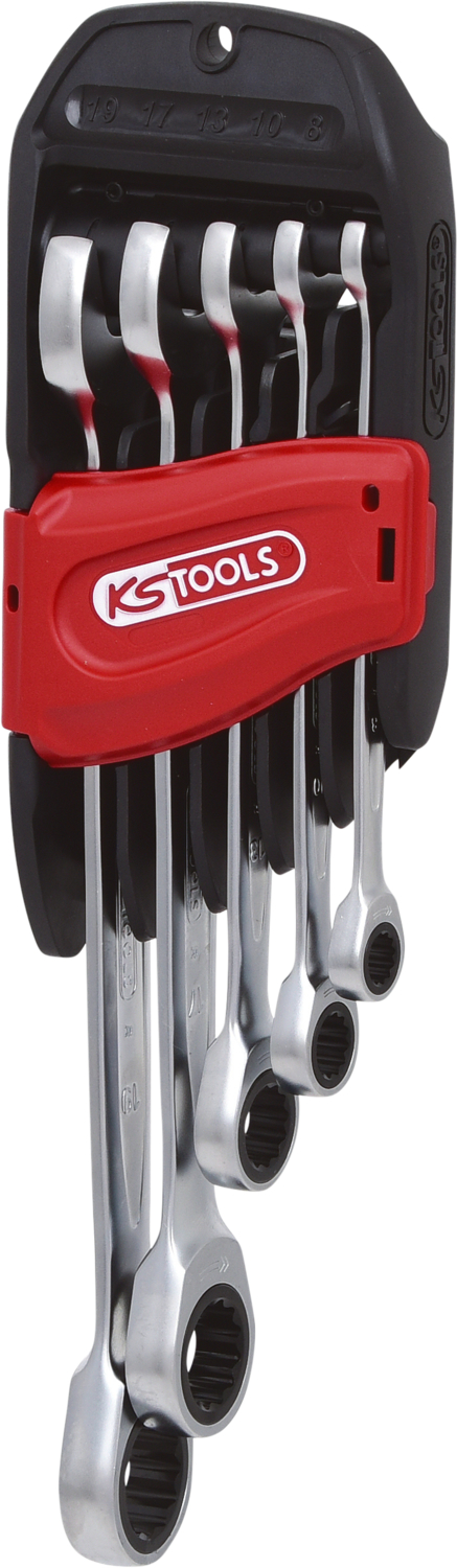 KS Tools GEARplus Ratschenringmaulschlüssel-Satz, 5-tlg 8-19mm