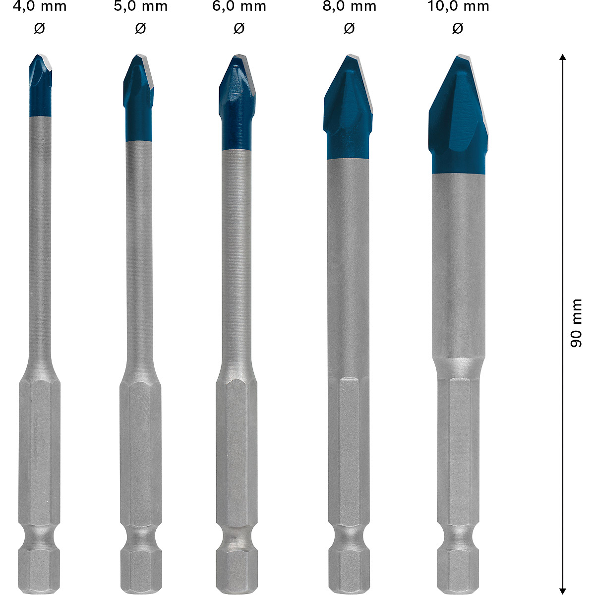 Bosch EXPERT HEX-9 HardCeramic Bohrer-Set, 5-tlg., für Dreh- und Schlagbohrer