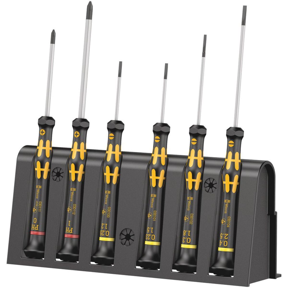 Wera 1578 A/6 ESD Elektroniker-Schraubendrehersatz + Rack, 6-teilig