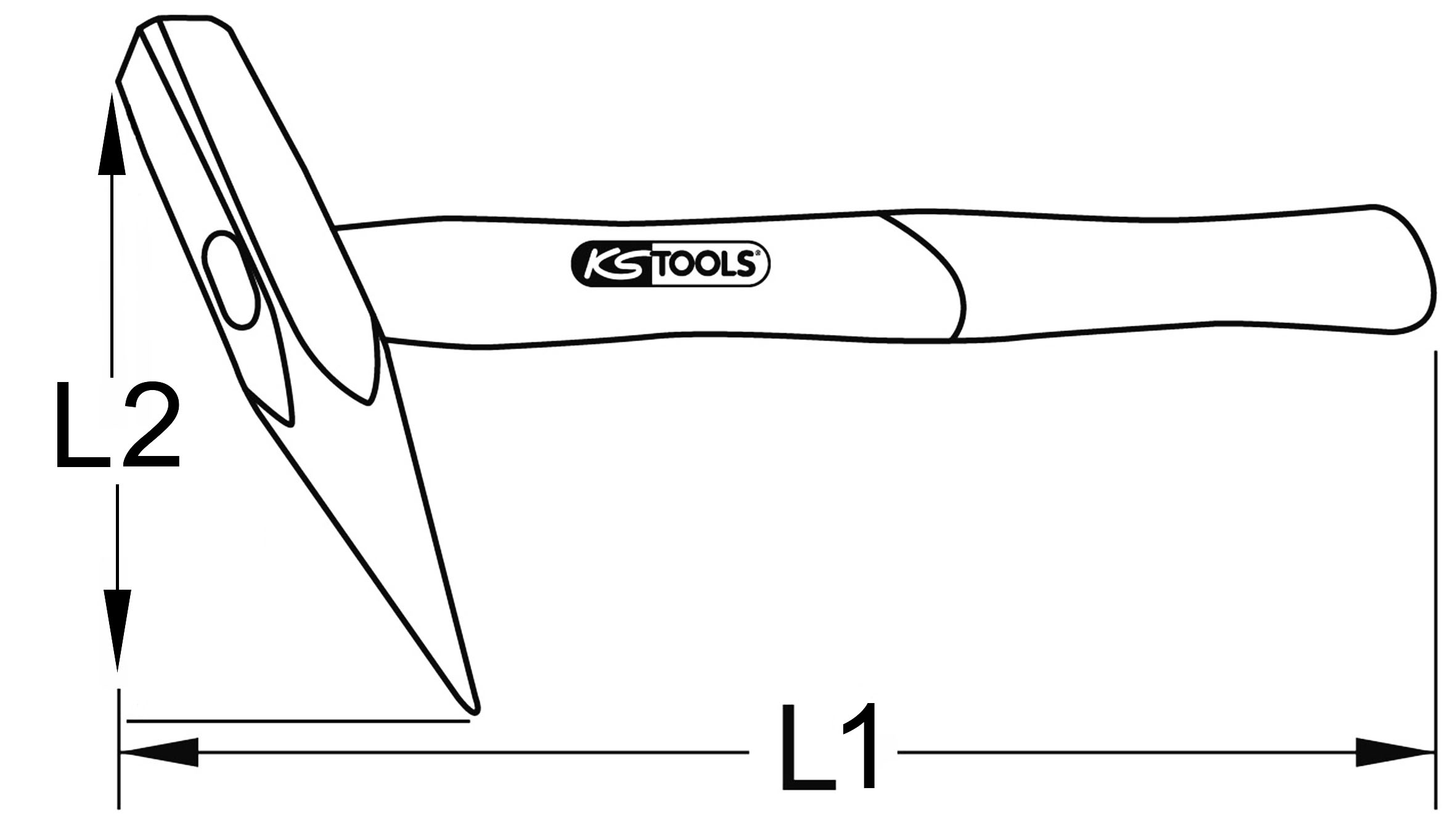 KS Tools BRONZEplus Loch--Durchschläger, mit Hickorystiel