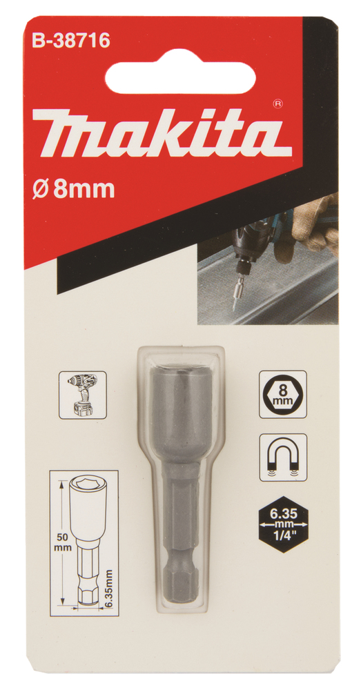 Makita Steckschlüssel 1/4" SW8 - B-38716