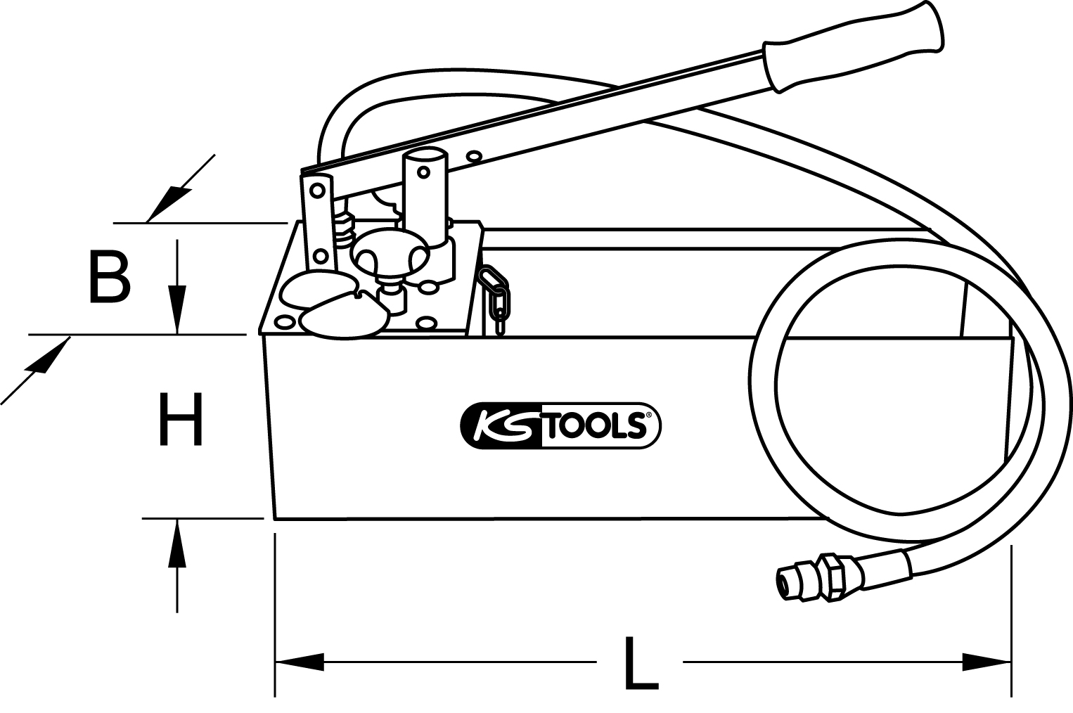 KS Tools Edelstahl Druck-Prüfpumpe, 12 Liter