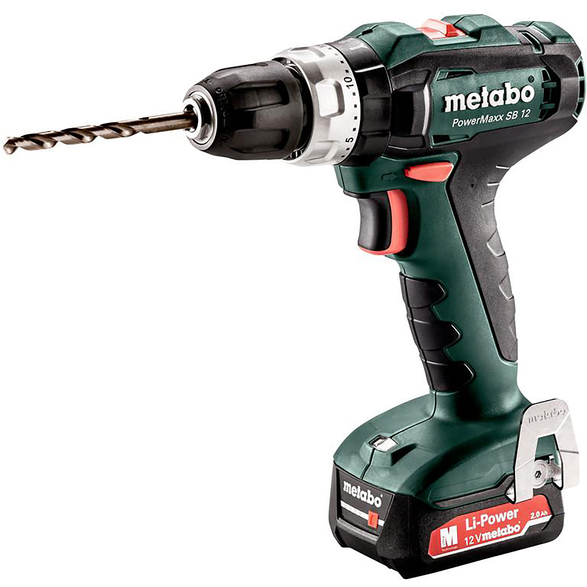 Metabo Akku-Schlagbohrschrauber PowerMaxx SB 12 metaBOX 118 - 12V 2x2Ah Li-Power + SC 30