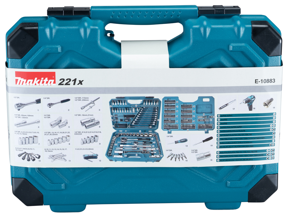 Makita Werkzeug-Set, 221-teilig - E-10883