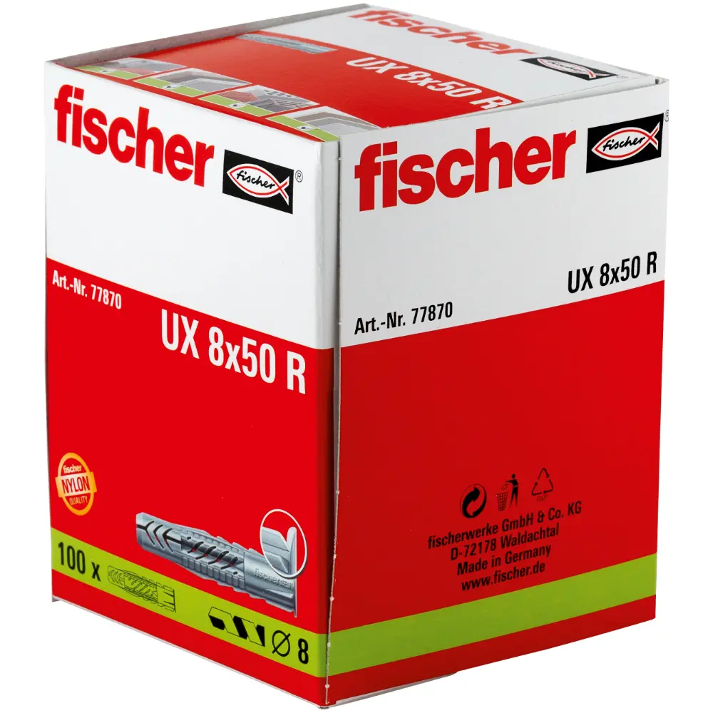 Fischer Universaldübel UX 8x50 R mit Rand (100)
