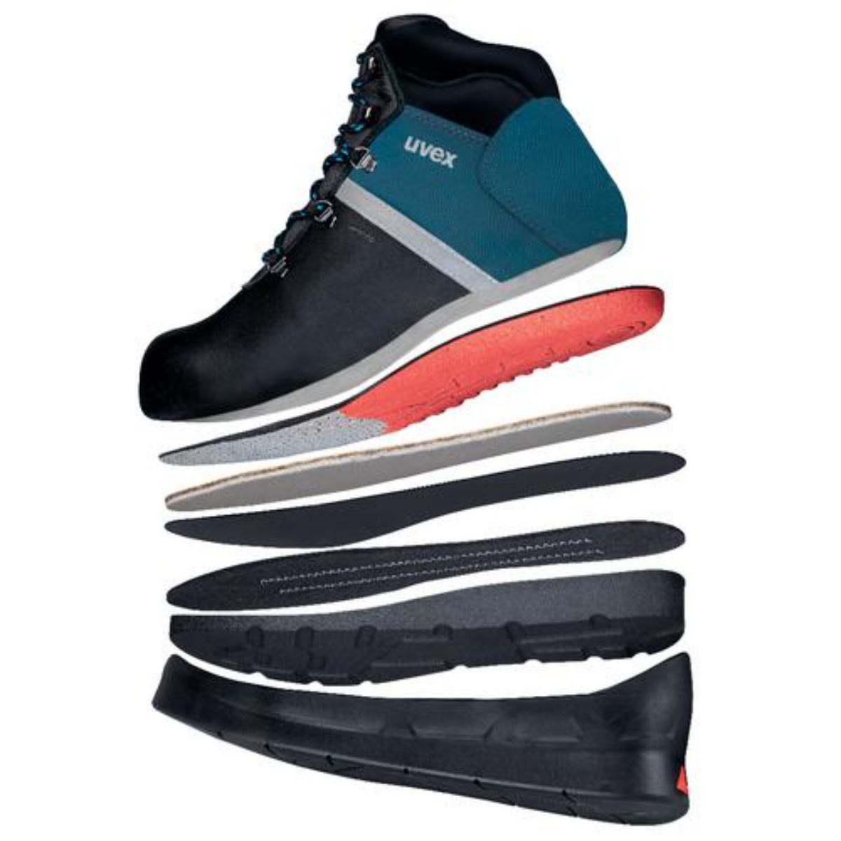 uvex 3 asphaltpro Sicherheitsschuhasphaltpro Schnürstiefel S3, schwarz/blau