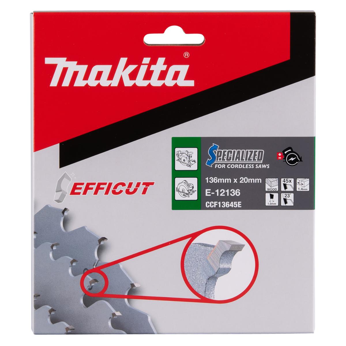 Makita Sägeblatt 136x1,4x20, 45Z EFFICUT - E-12136