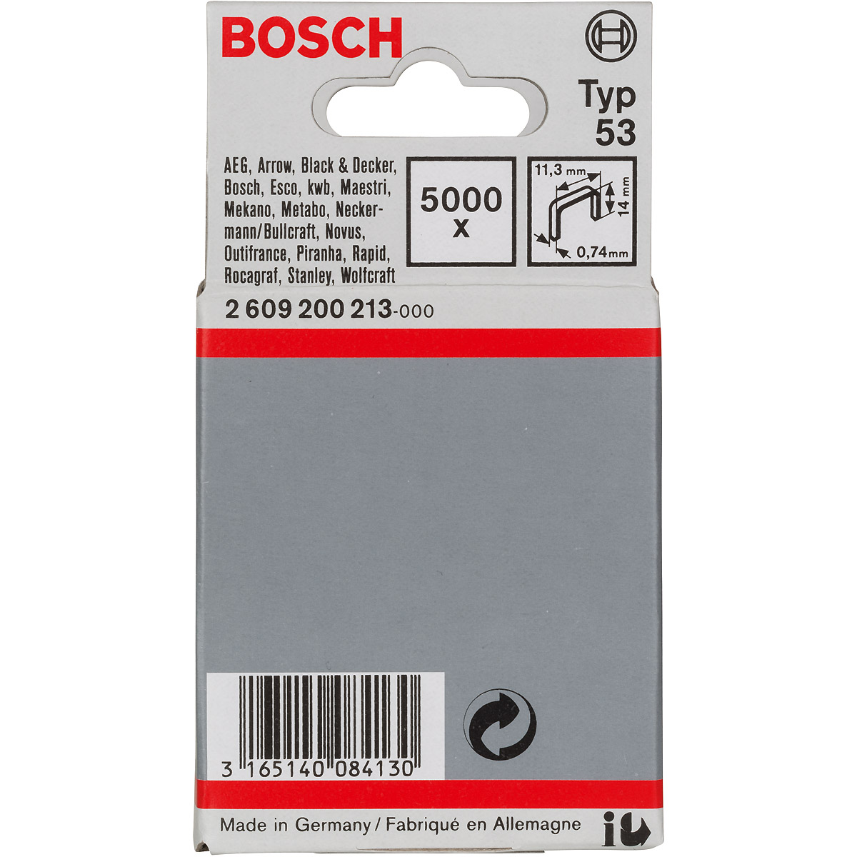 Bosch Feindrahtklammer Typ 53, 11,4mm breit