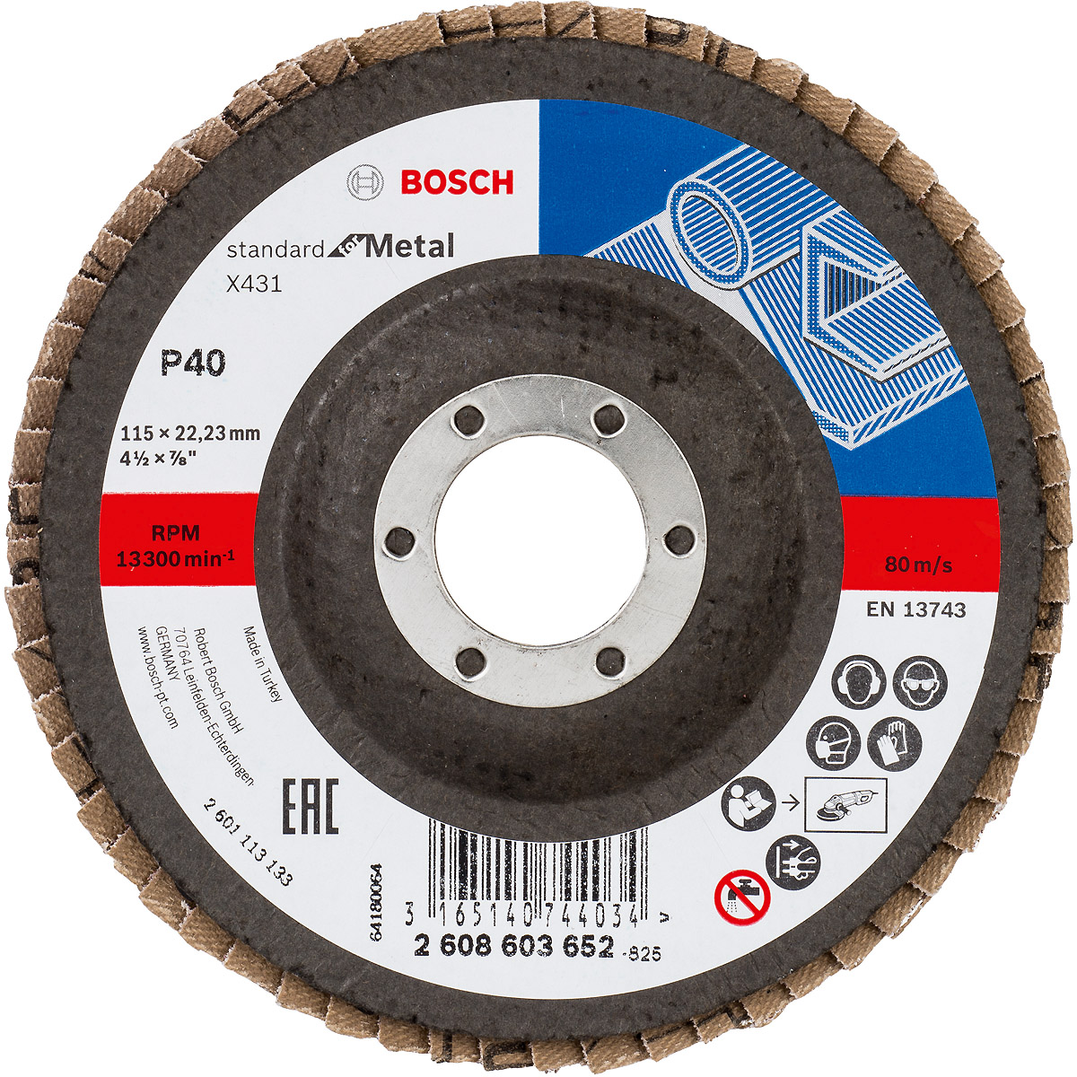 Bosch Fächerschleifscheibe X431 Standard for Metal, gewinkelt