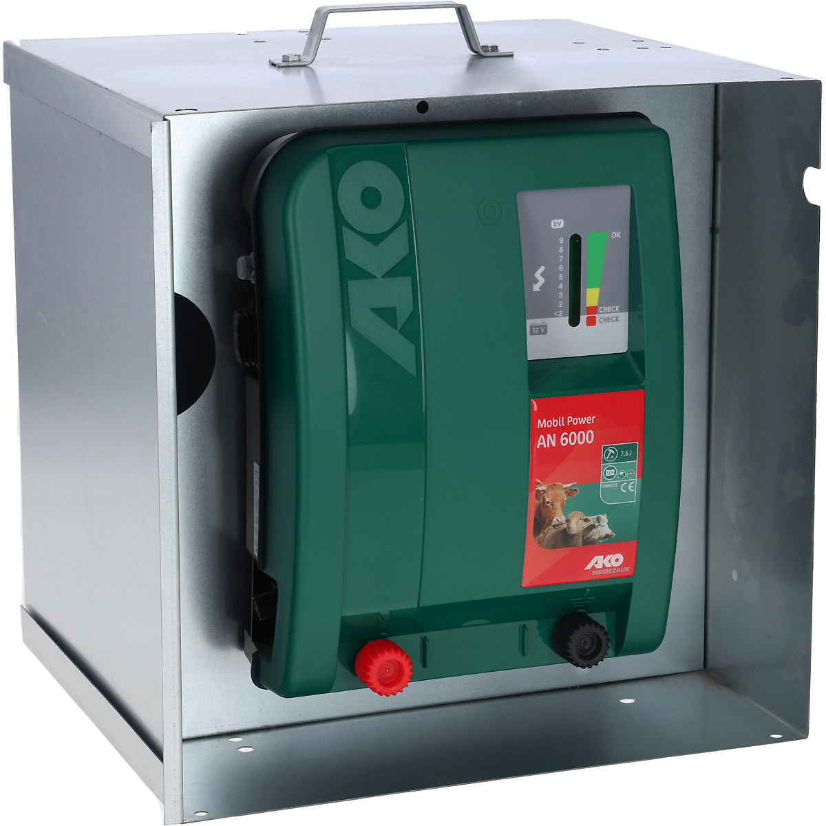 Kerbl Metall-Akkukasten mit Dach für AN-12V-Geräte