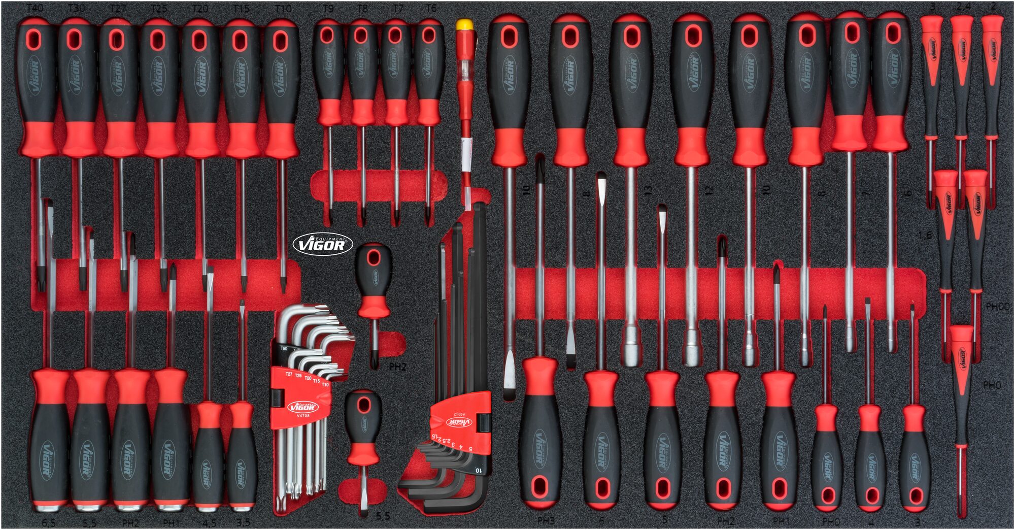 VIGOR Schraubendreher Satz für Series XL, V5170, Außen-Sechskant Profil, Innen TORX® Profil, Innen-S