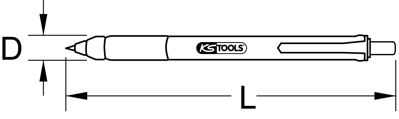 KS Tools Hartmetall-Anreißnadel in Kugelschreiberform, 160mm