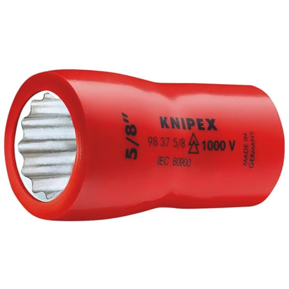 KNIPEX Steckschlüsseleinsatz (Doppel-Sechskant) mit Innenvierkant 3/8 Zoll 43 mm
