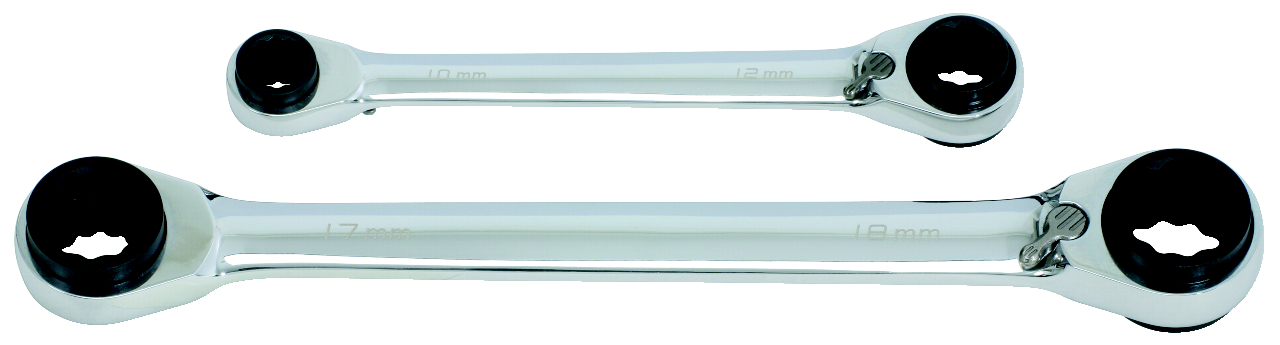 KS Tools 4 in 1 GEARplus umschaltbar Doppel-Ratschenringschlüssel-Satz, 2-tlg 8-19mm