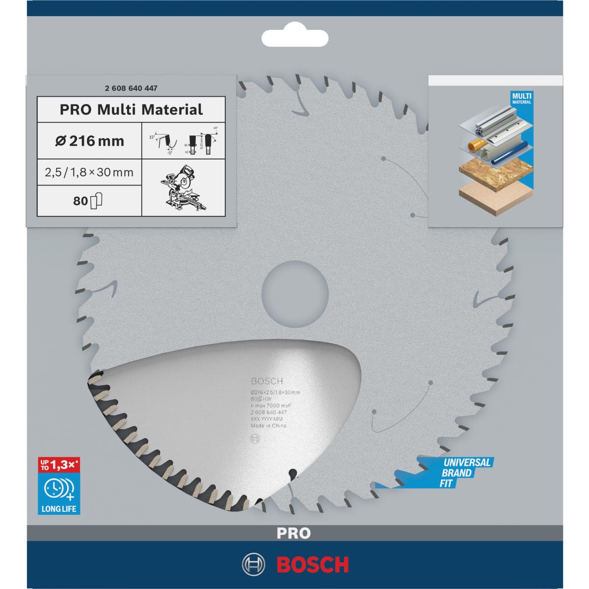 Bosch PRO Kreissägeblatt Multi Material für Kapp- und Gehrungssägen