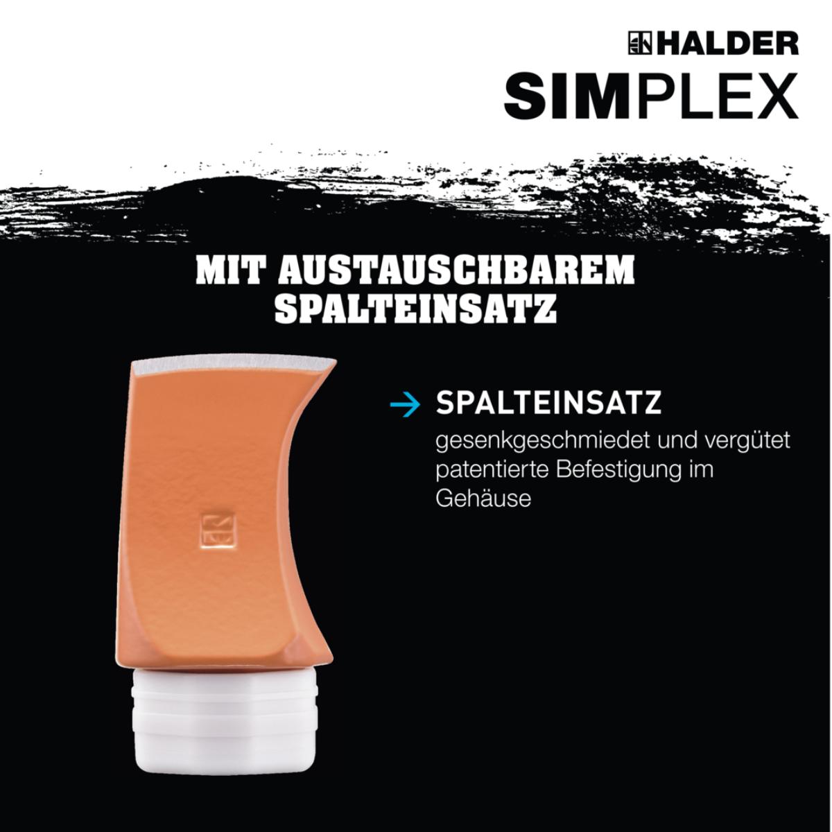 HALDER SIMPLEX - Spalthammer, Einsatz Superplastik mit Tempergussgehäuse und Hickorystiel