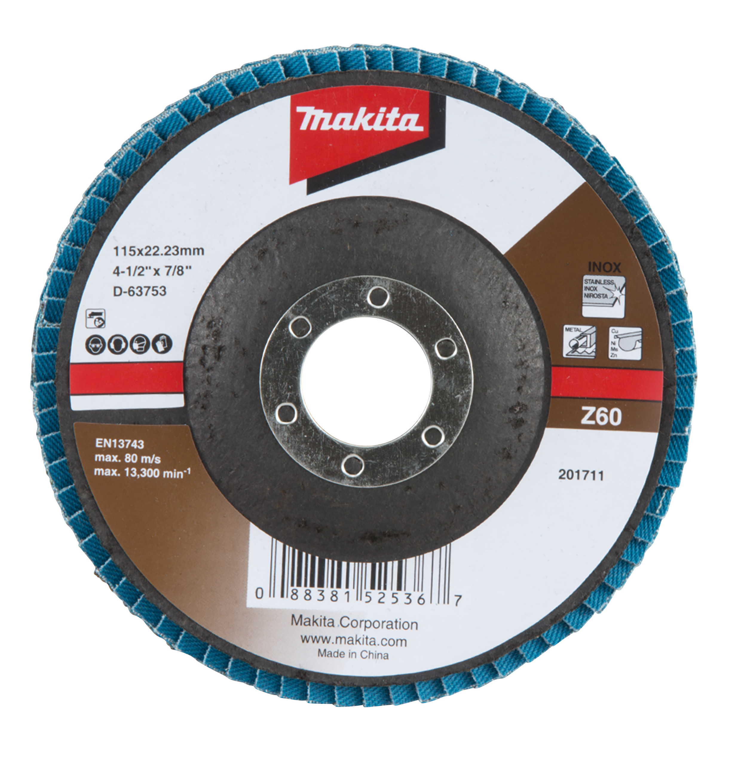 Makita Fächerschleifscheibe 115 mm Z60 - D-63753