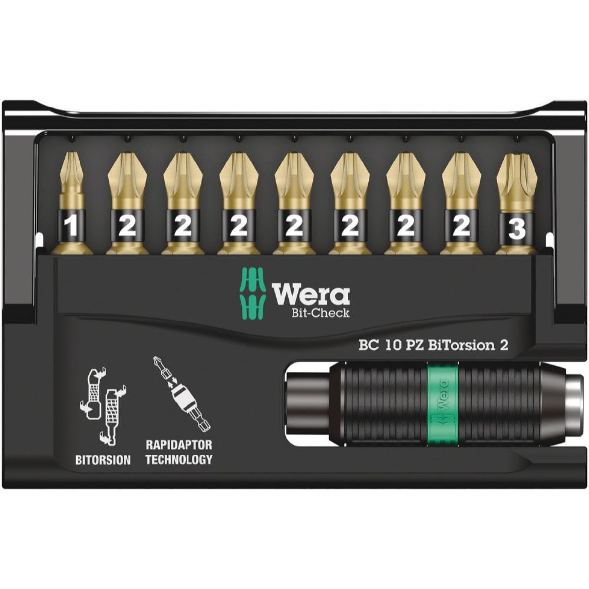 Wera Bit-Check 10 PZ BiTorsion 2, 10-teilig