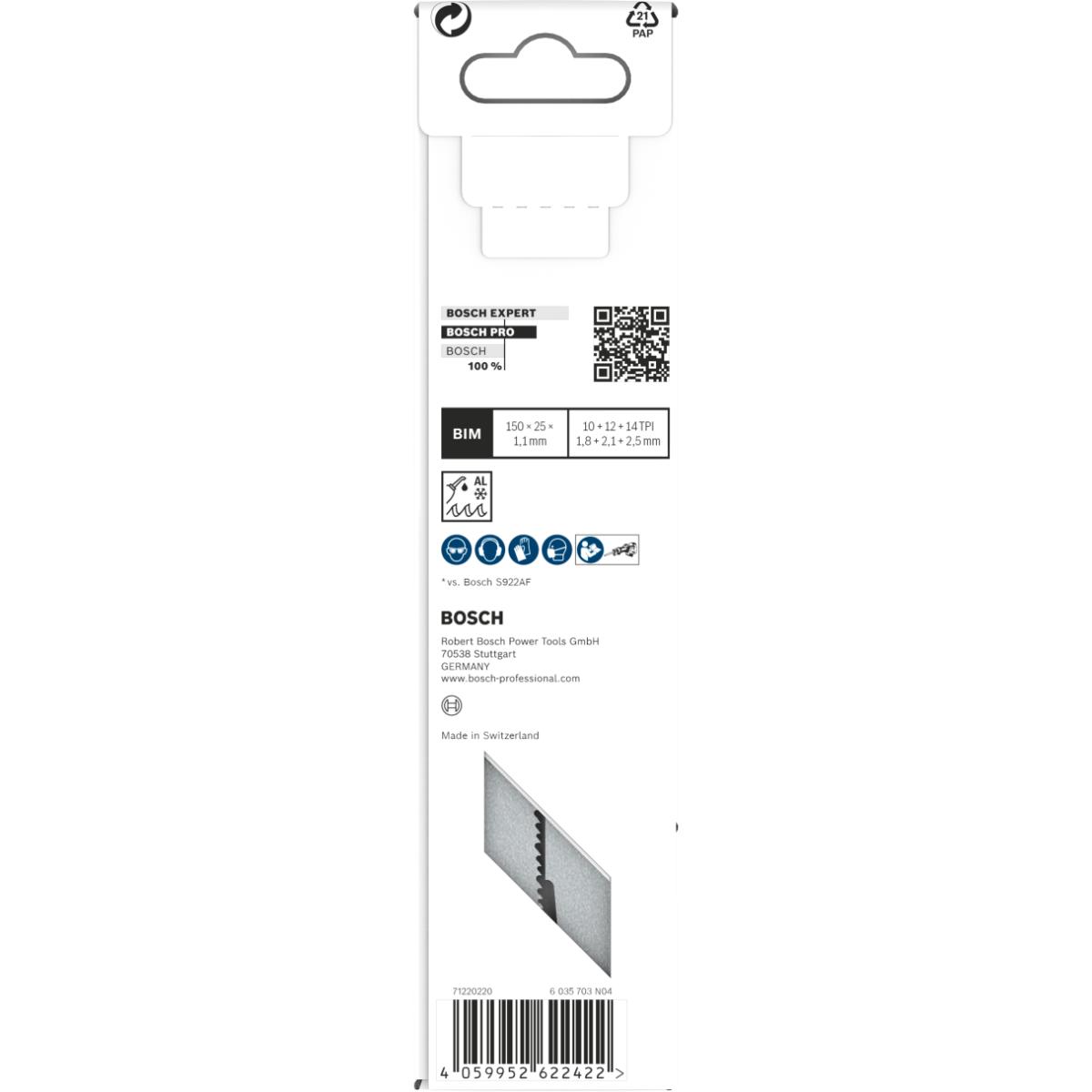 Bosch PRO Thick Metal precise S937HBF Blatt,1,1 x 25 x 150 mm - 5 Stück