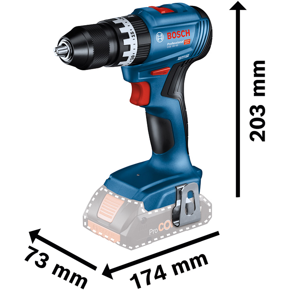 Bosch Schlagbohrschrauber GSB 18V-45 in L-BOXX 136 mit 2 x Li-Ion-Akku 2,0 Ah, Ladegerät
