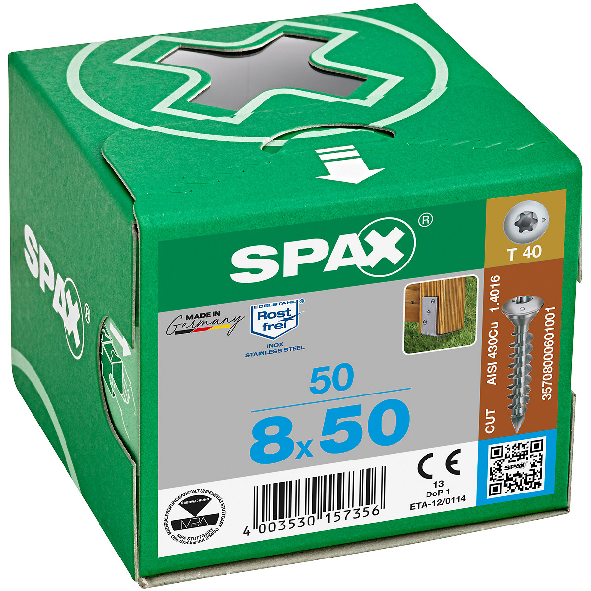 SPAX-S A1 Pfostenschraube Sonderkopf T-Star Plus T40 Cut, 50 Stück