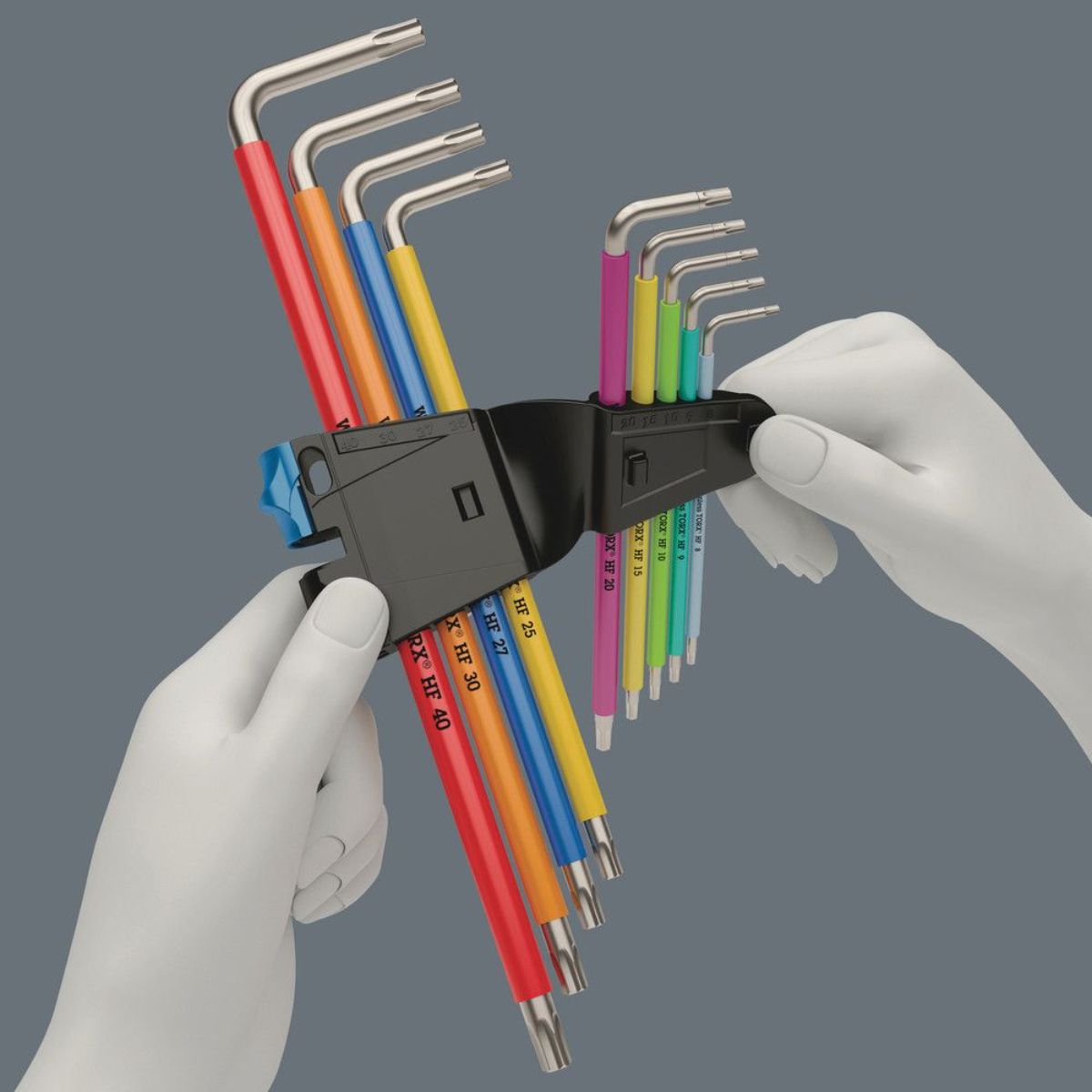 Wera 3967/9 TX SXL Multicolour HF Stainless 1 Winkelschlüsselsatz + Haltefunktion, Edelstahl, 9-tlg