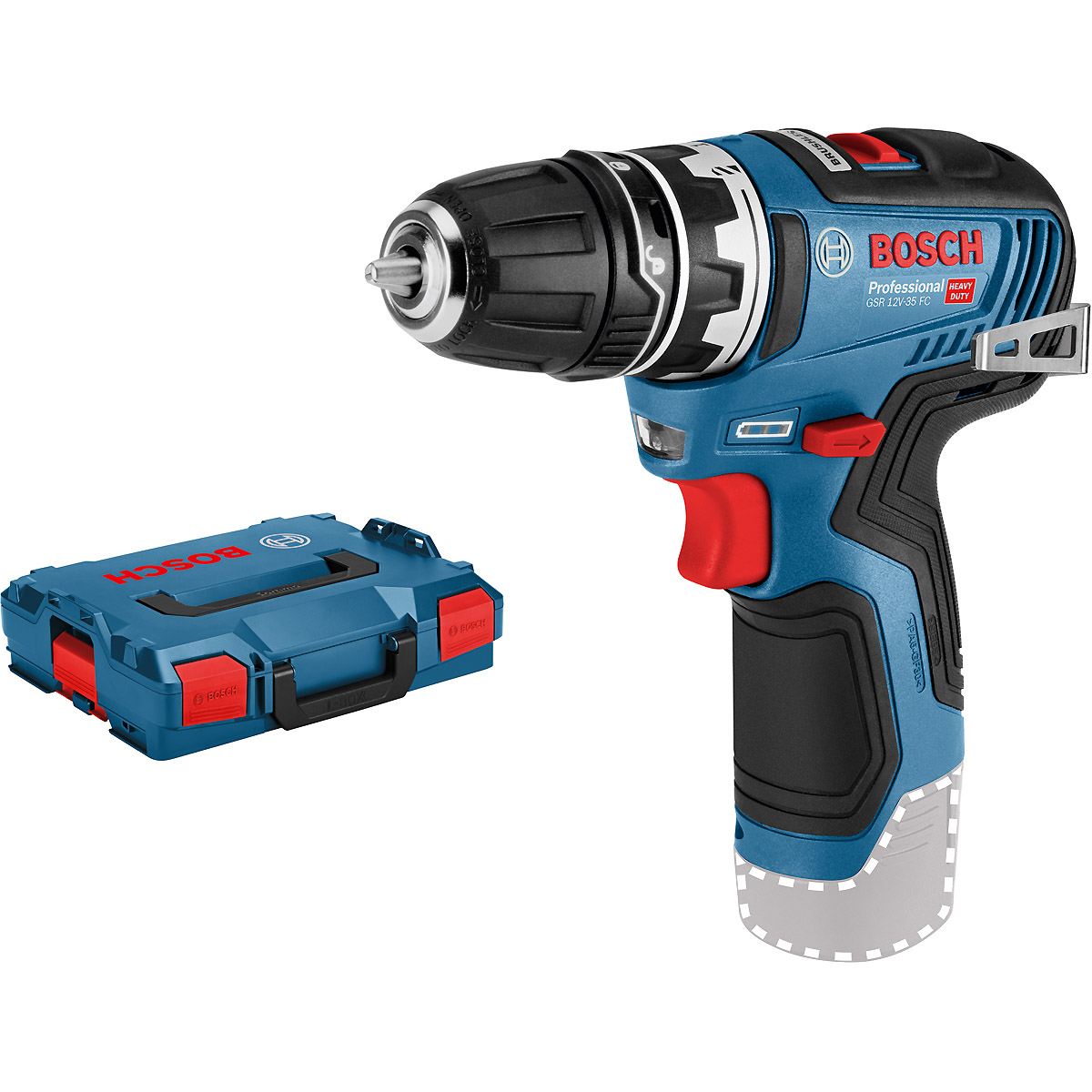 Bosch Akku-Bohrschrauber GSR 12V-35 FC, Solo Version, 1 Aufsatz, L-BOXX
