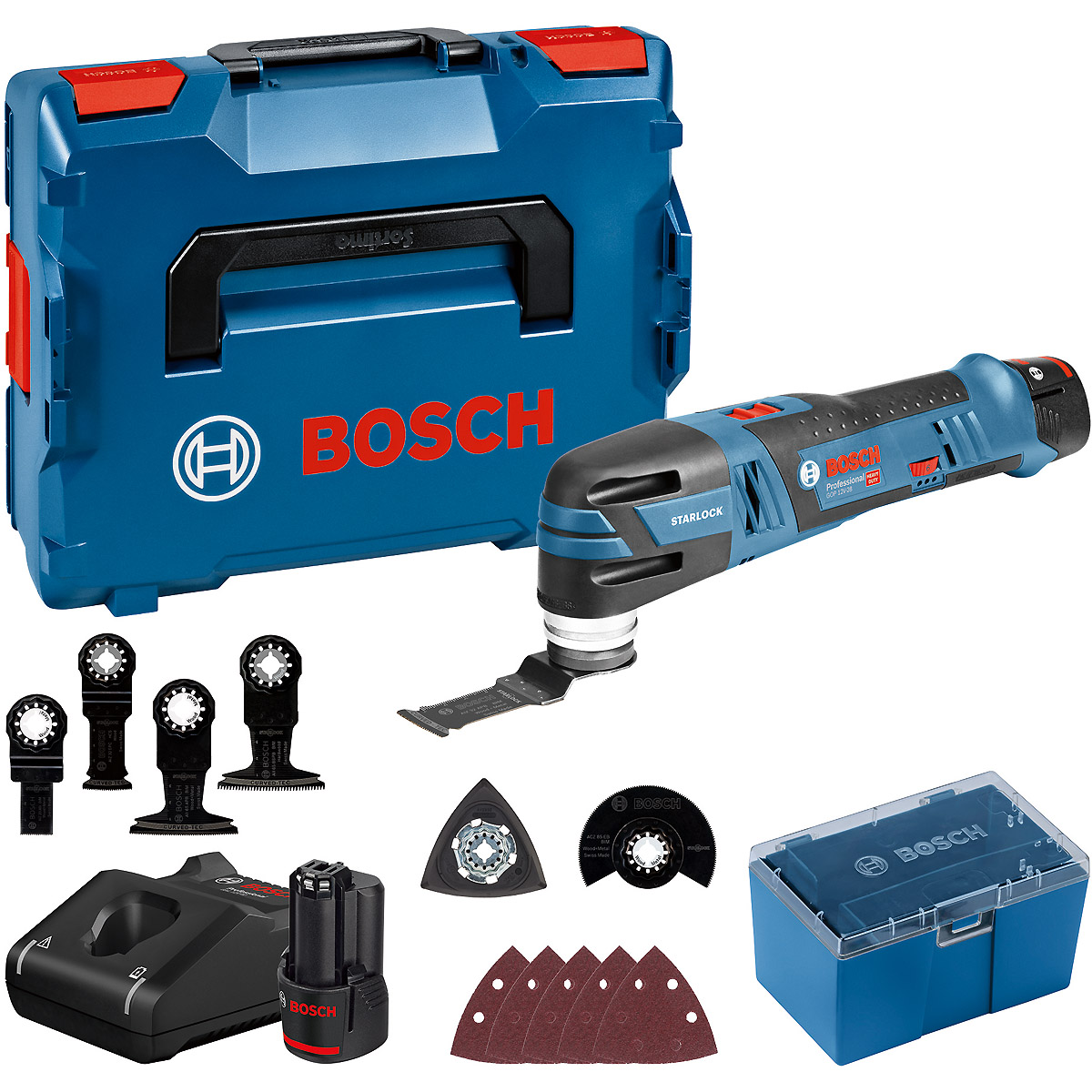 Bosch Akku-Multi-Cutter GOP 12V-28, mit 2 x 3.0 Ah Li-Ion Akku, L-BOXX
