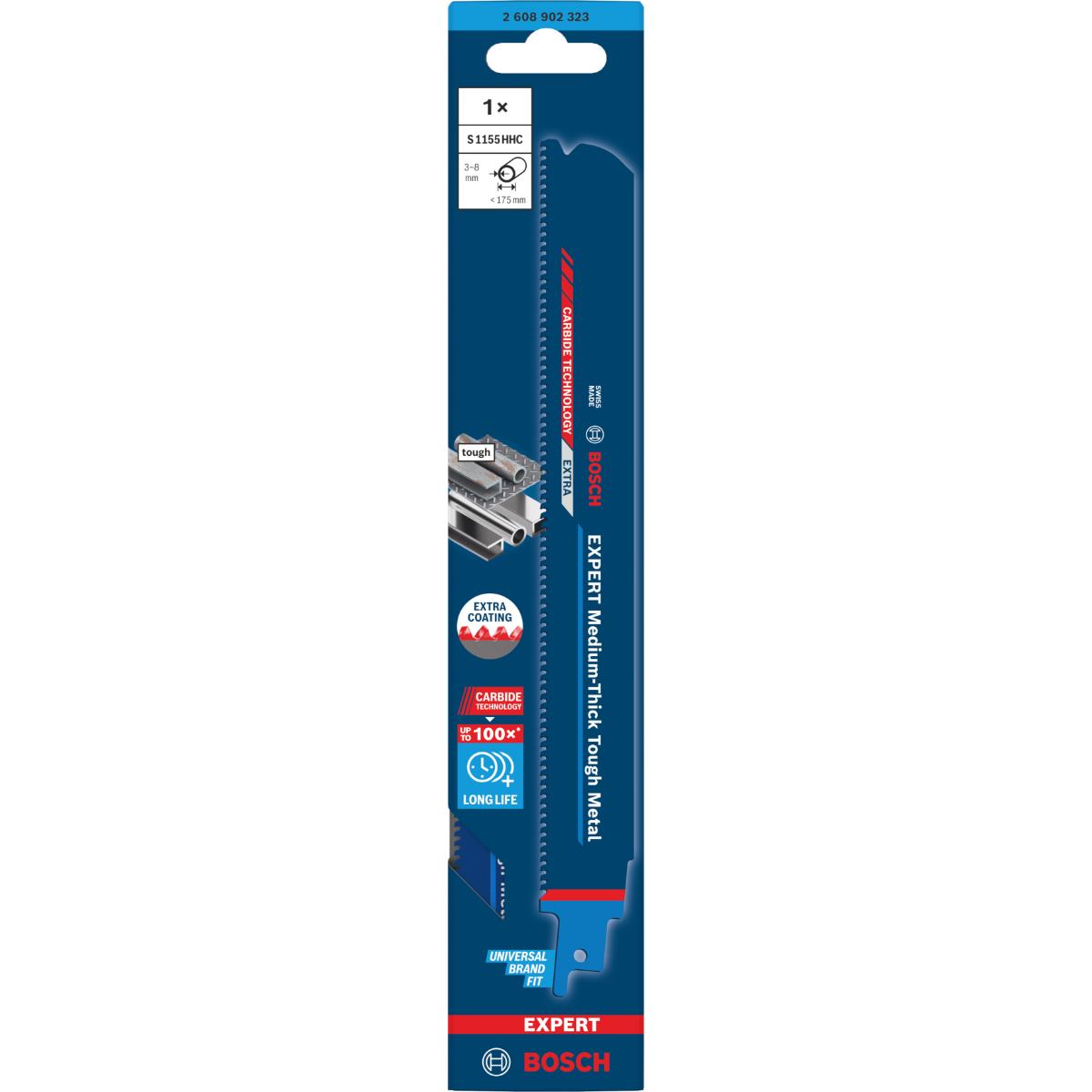 Bosch EXPERT Medium-Thick Tough Metal S1155HHC Säbelsägeblatt, 1-Stück