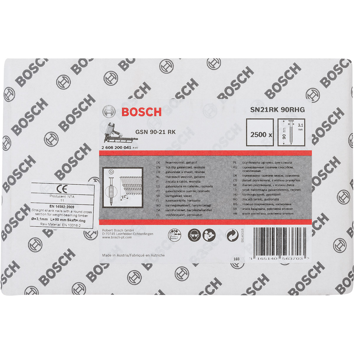 Bosch Rundkopf-Streifennagel SN21RK