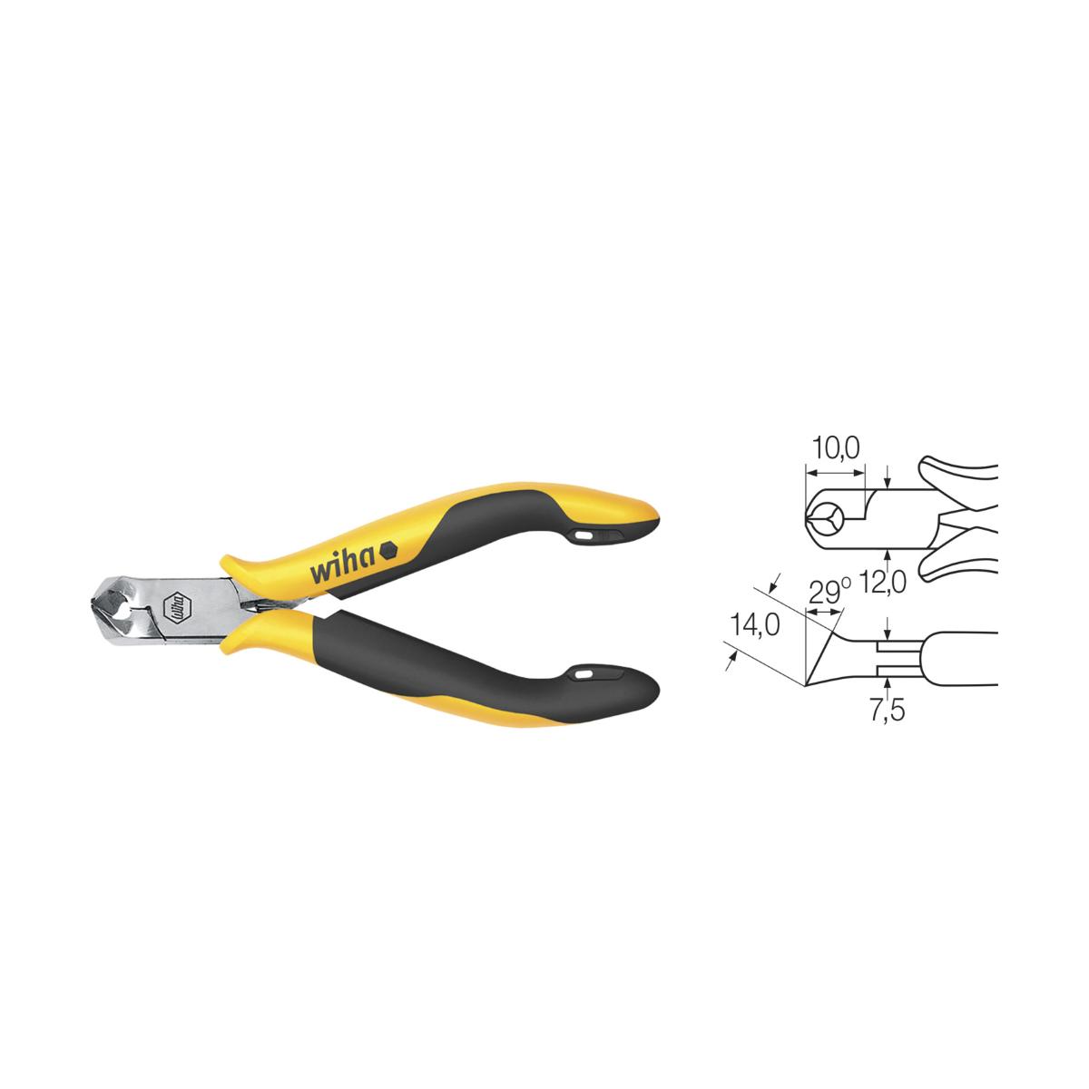 Wiha Schrägvornschneider Professional ESD breiter Kopf, ca. 29° mit kleiner Wate