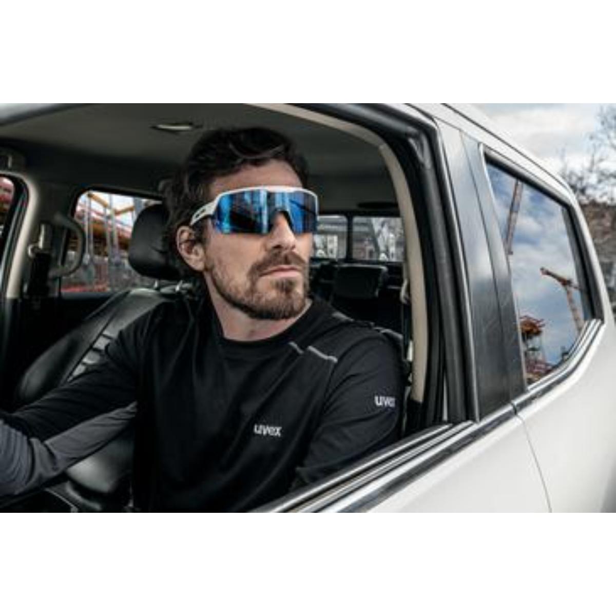 uvex Bügelbrille ultrashield blauspiegel 14% weiß, schwarz
