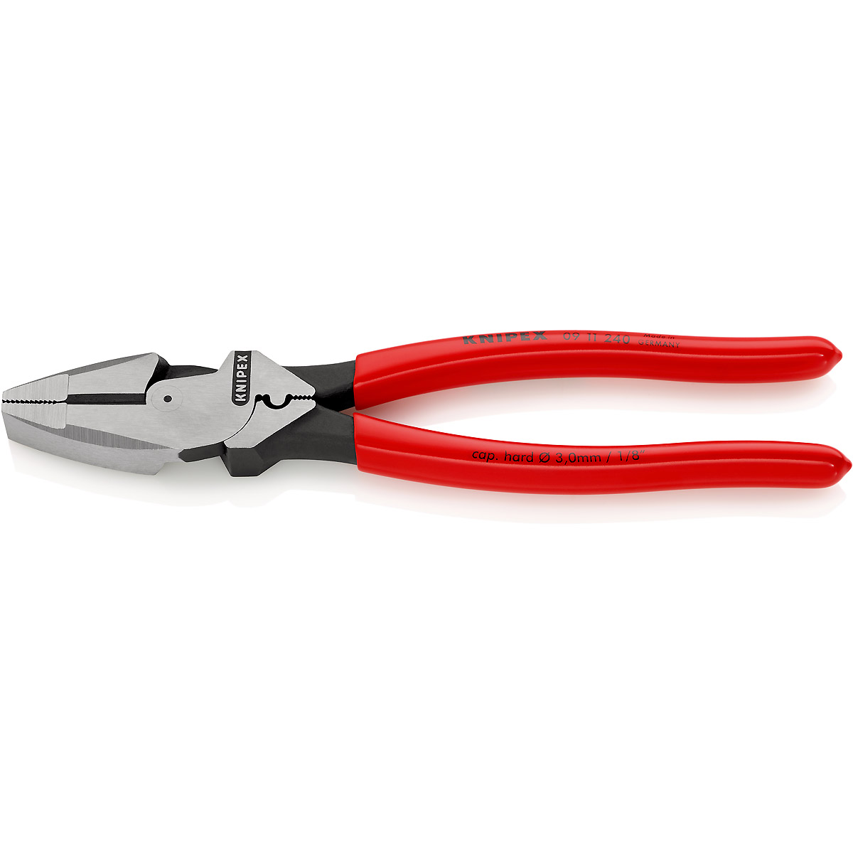 KNIPEX Kraft-Kombizange Lineman's Pliers atramentiert mit Kabeleinziehhilfe