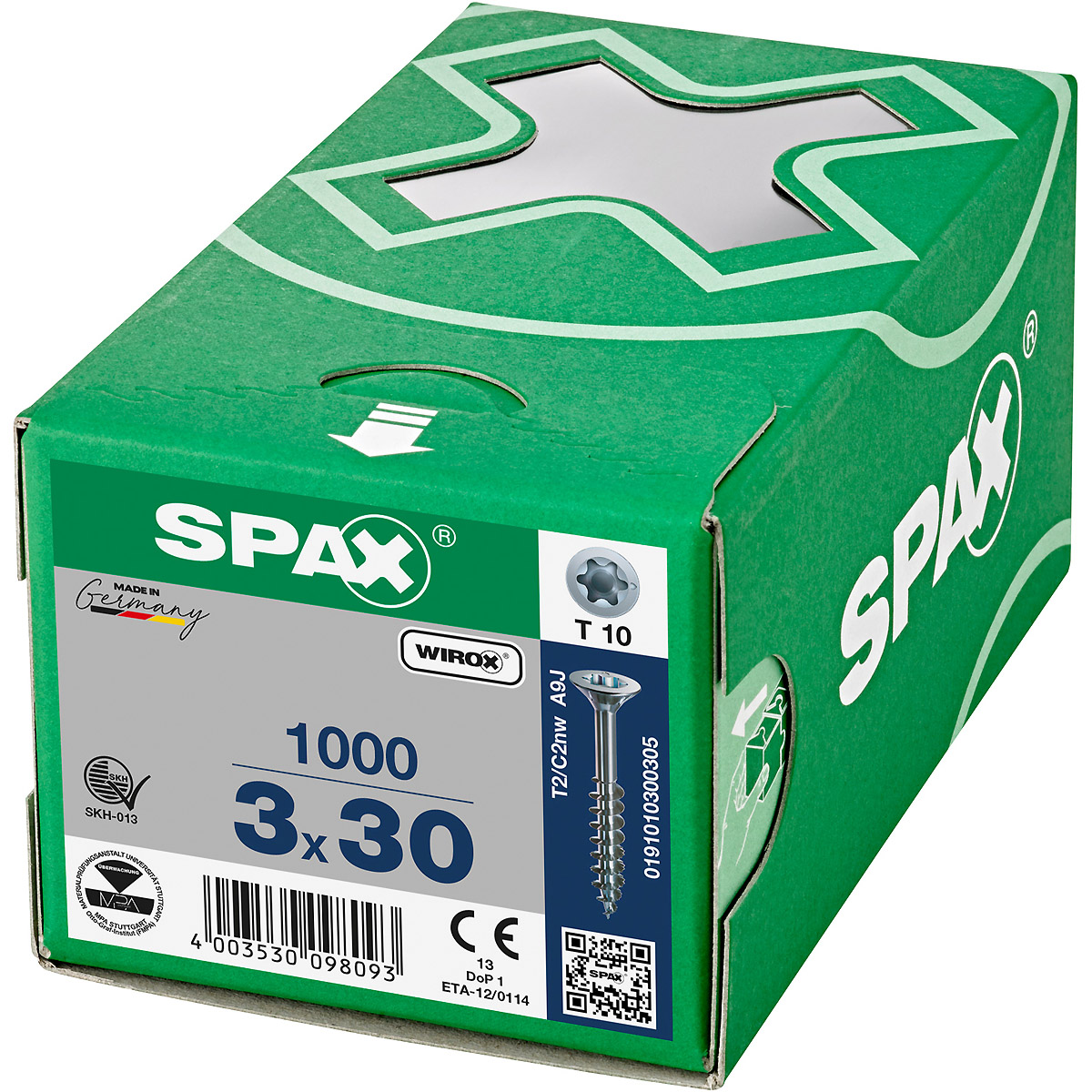 SPAX-S Senkkopf Bremsrippen T-Star Plus T10 Teilgewinde WIROX, 1000 Stück