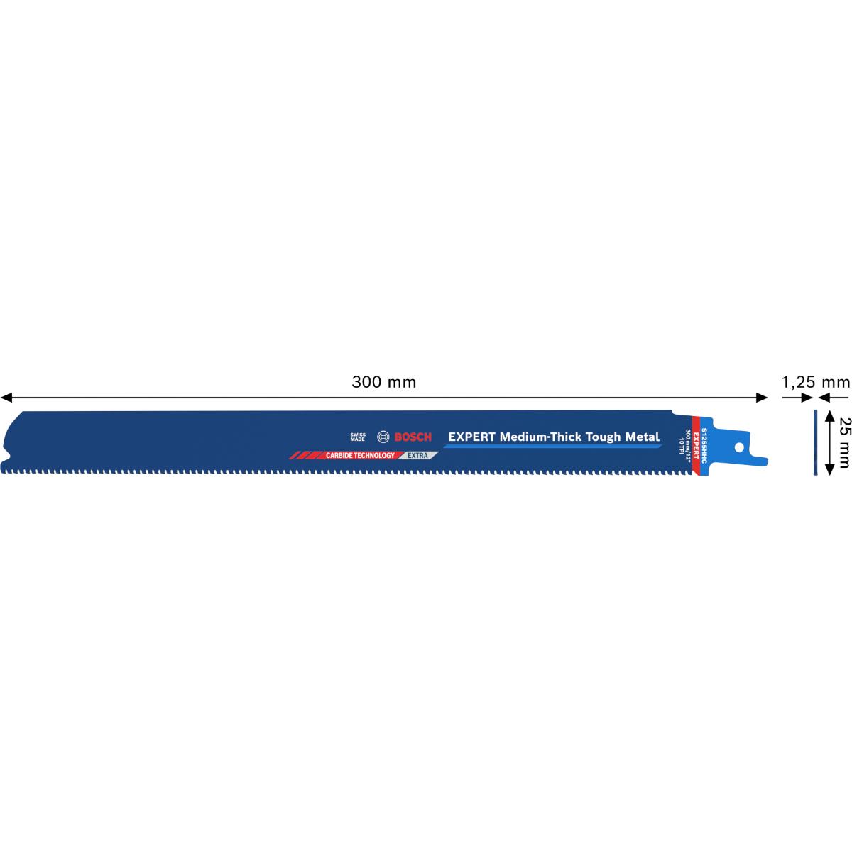 Bosch EXPERT Medium-Thick Tough Metal S1255HHC Säbelsägeblatt, 10-Stück
