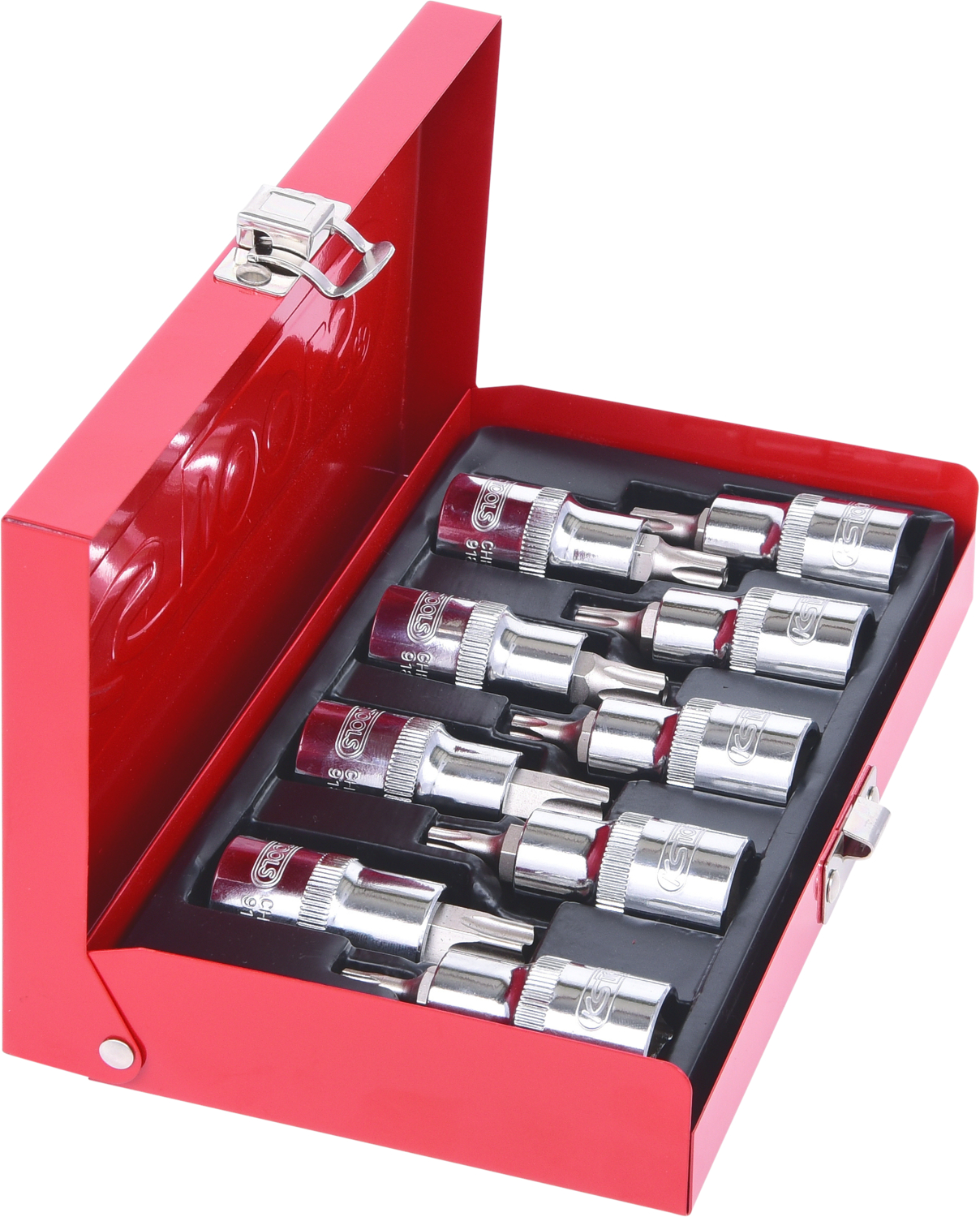 KS Tools 1/2" CHROMEplus Bit-Stecknuss-Satz Torx, Bohrung, 9-tlg TB20-TB60