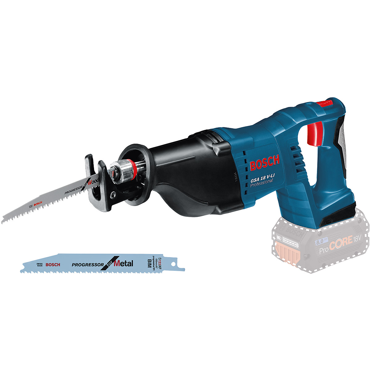 Bosch Akku-Säbelsäge GSA 18 V-LI, Solo Version