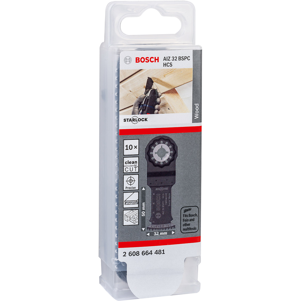 Bosch HCS Tauchsägeblatt AIZ 32 BSPC Hard Wood, 50 x 32 mm, 10er-Pack
