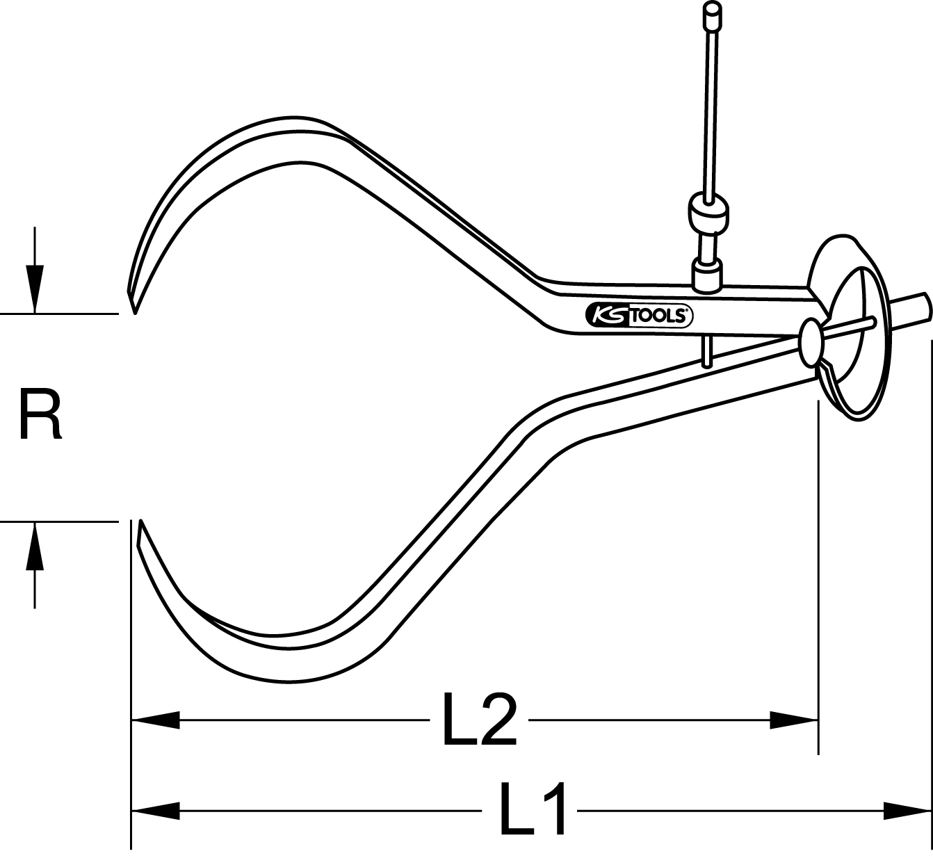 KS Tools Präzisions-Feder-Greifzirkel-Außentaster