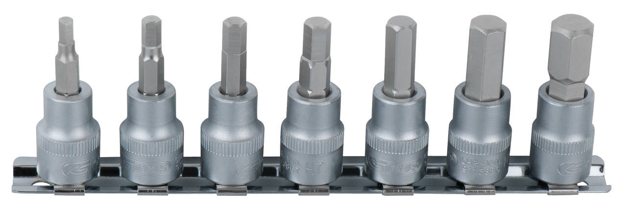 KS Tools 1/4" Bit-Stecknuss-Satz Innensechskant, 7-tlg2,5-8mm