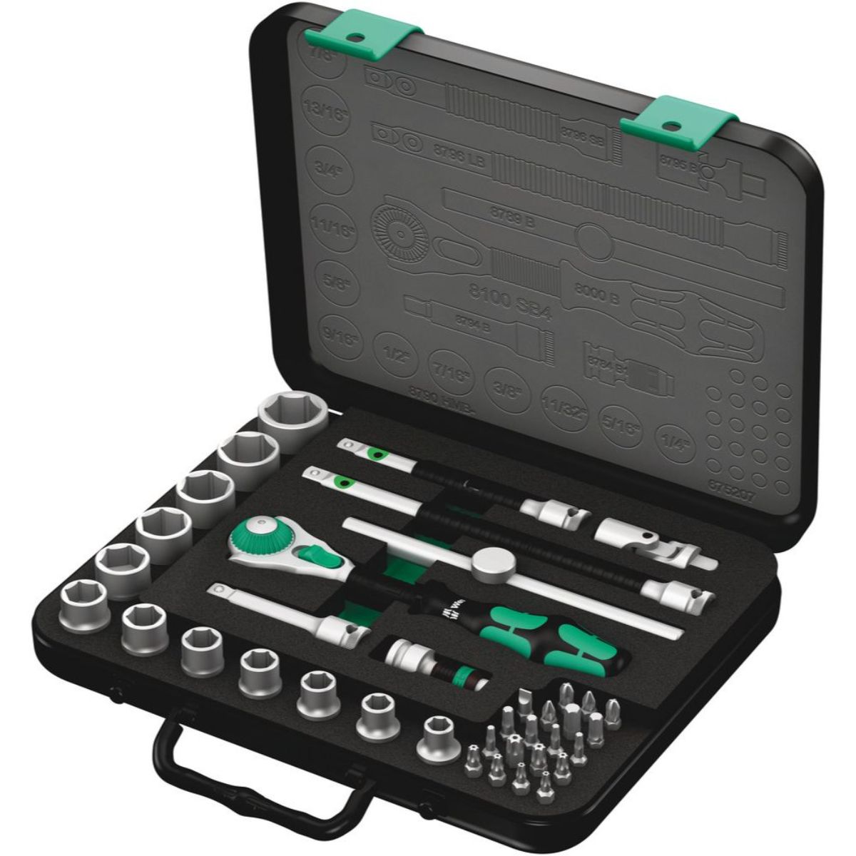 Wera 8100 SB 4 Zyklop Speed-Knarrensatz, 3/8"-Antrieb, zöllig, 38-teilig
