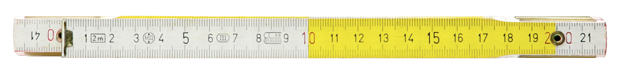 KS Tools Holz-Gliedermaßstab, weiß-gelb, 2m