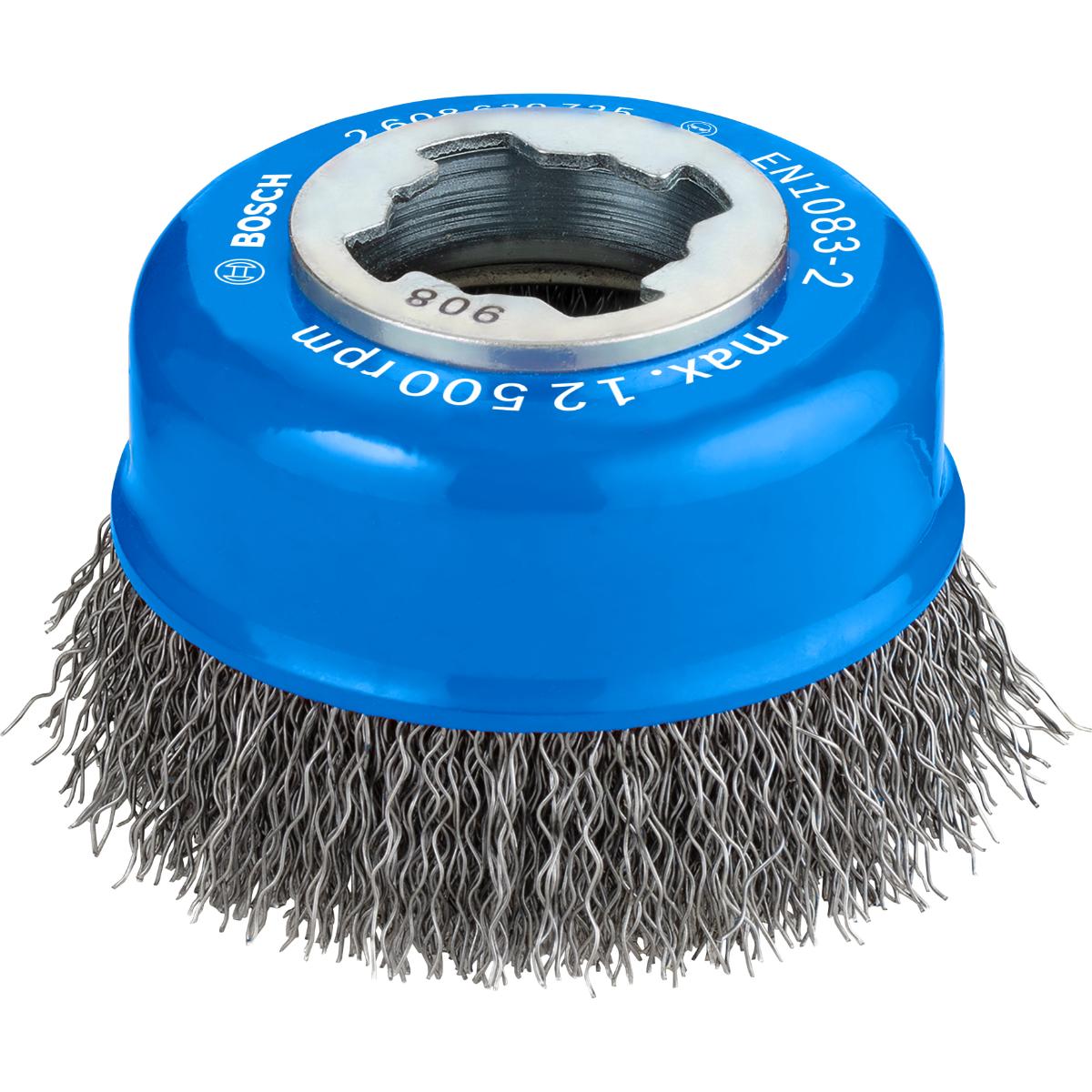 Bosch PRO Topfbürste X-LOCK Clean for Metal, 75 mm, 0,3 mm, gewellter Stahldraht