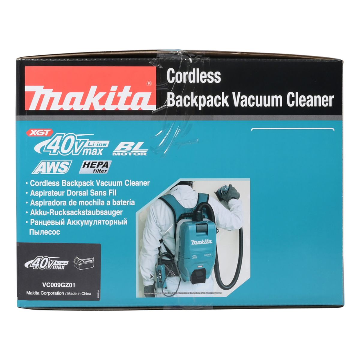 Makita Akku-Rucksackstaubsauger 40V max. mit AWS (ohne Akku, ohne Ladegerät) VC009GZ01