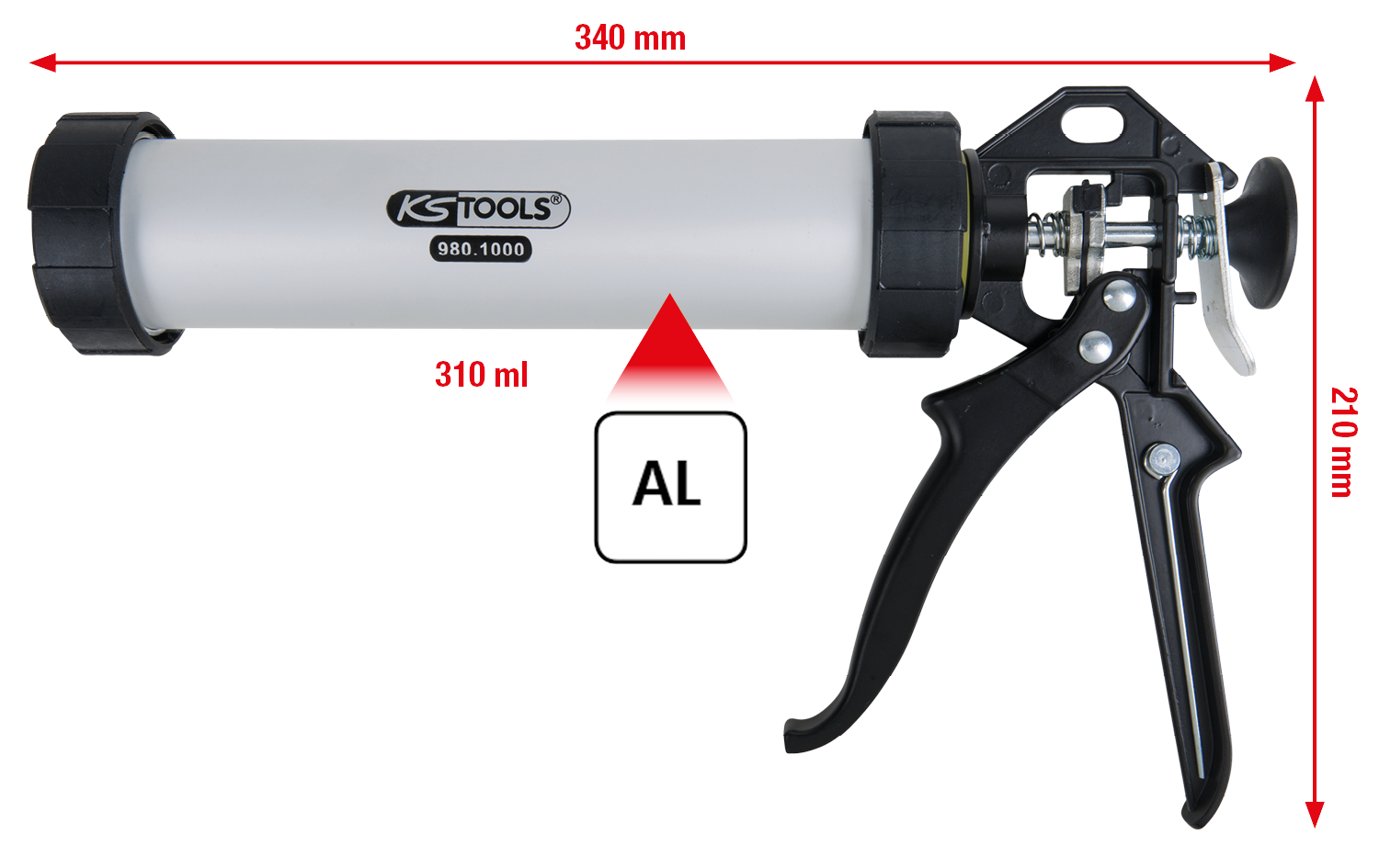 KS Tools Hand-Kartuschen-Pistole 310 ml, 340mm
