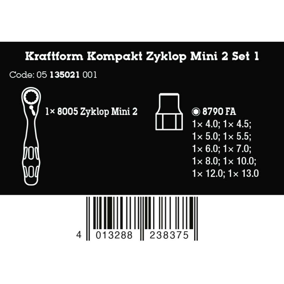 Wera Kraftform Kompakt Zyklop Mini 2 Set 1