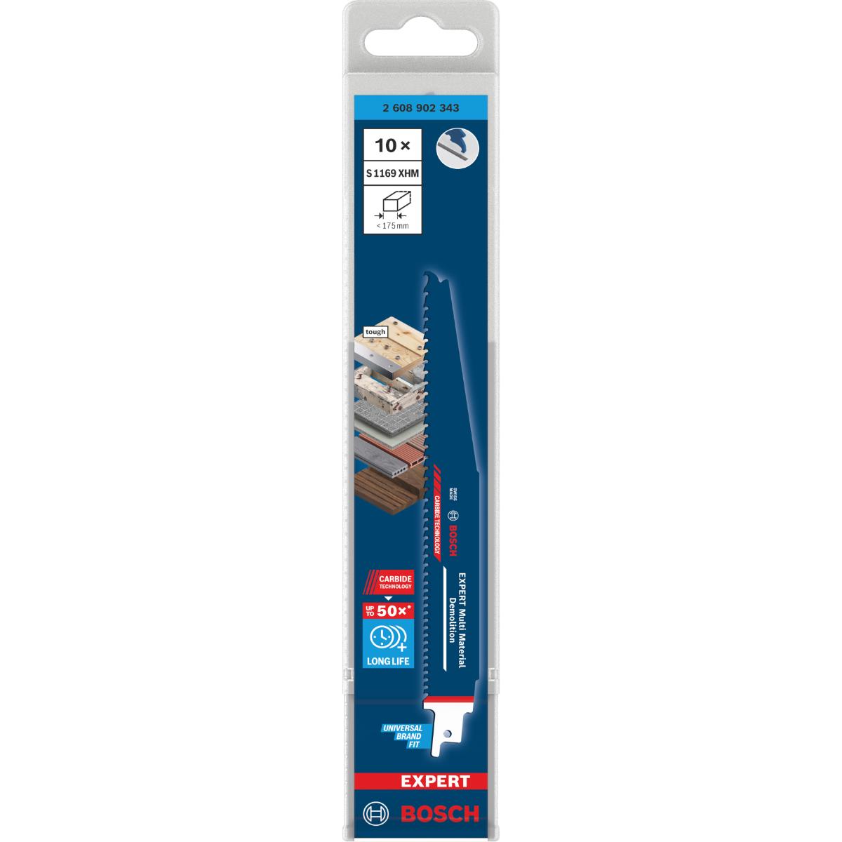 Bosch EXPERT Multi Material Demolition S1169XHM Säbelsägeblatt 225mm, 10-Stück