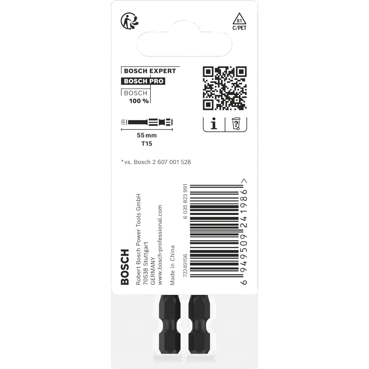 Bosch PRO Torx Impact Bit 55 mm - 2 Stück